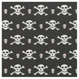 Skull & Heart fashion Fabric - Pirates /Halloween