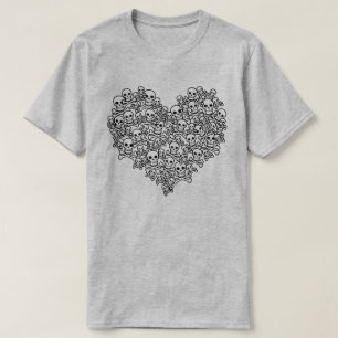 Skull Heart Outline T-Shirt