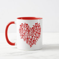 Skull Heart Red Mug