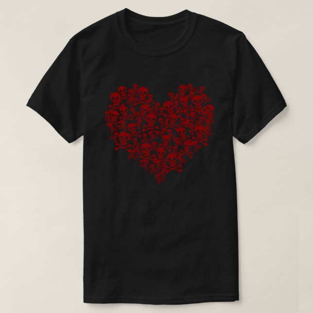 Skull Heart Red T-Shirt (Design Front)