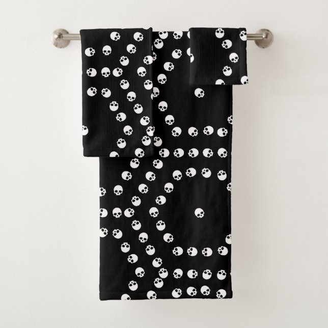 Skull Hexagon Pattern Bath Towel Set (Insitu)