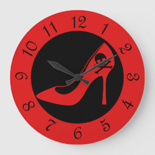 Skull High Heel SHoe Large Clock
