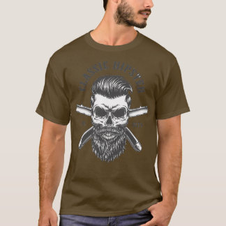 skull hipster barber T-Shirt