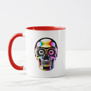 Skull Holographic Neon Modern Art Mug