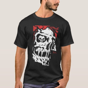 Skull Hood Modern Black Art Illustration T-Shirt