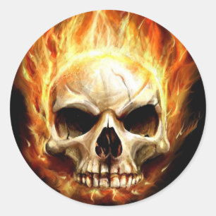 SKULL HORROR CLASSIC ROUND STICKER