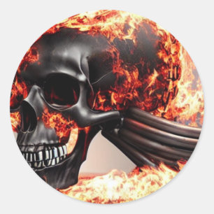 Skull Horror scary  spooky Classic Round Sticker