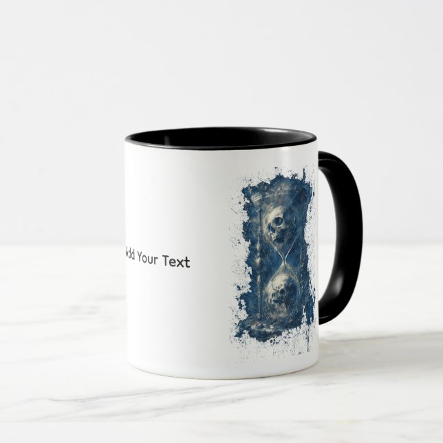 Skull Hourglass Gothic Dark Art Mug (Front Right)