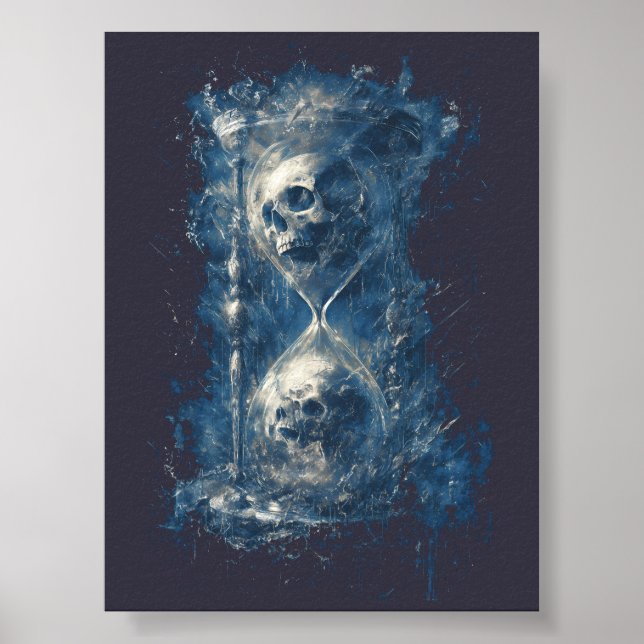 Skull Hourglass Gothic Dark Art Poster (Front)
