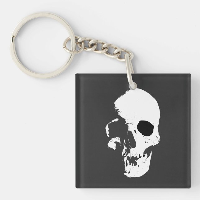 Skull, Human, Head Key Ring (Front)