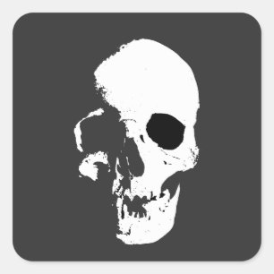 Skull, Human, Head Square Sticker