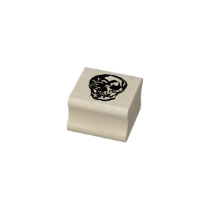 Skull hunting rubber stamp