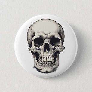 Skull Illustration 6 Cm Round Badge