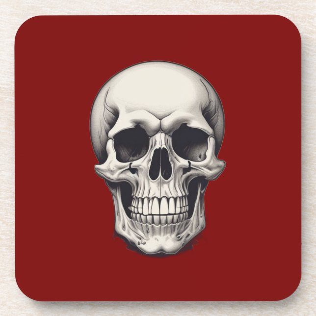 Skull Illustration Coaster (Front)