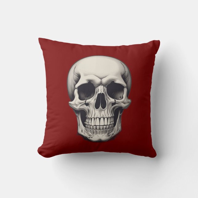 Skull Illustration Cushion (Front)