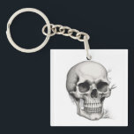 Skull Illustration Key Ring<br><div class="desc">Fantasy Rock Punk Heavy Metal Art - Blue Skull Skeleton - Digital Fantasy Art</div>