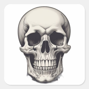 Skull Illustration Square Sticker