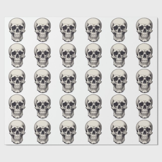 Skull Illustration Wrapping Paper (Flat)