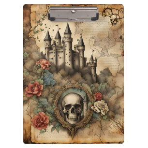 Skull in a Frame Fairytale Junk Journal Page Clipboard