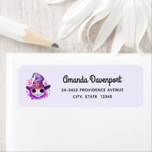 Skull in a Witch's Hat Whimsical Address