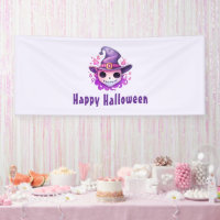 Skull in a Witch's Hat Whimsical Halloween