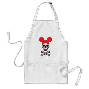 Skull in Cartoon Mouse-Ear Hat with X-Bone Standard Apron