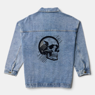 Skull in different styles 23 denim jacket