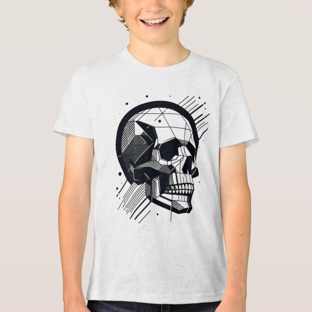 Skull in different styles 30 Tri-Blend shirt (Front)