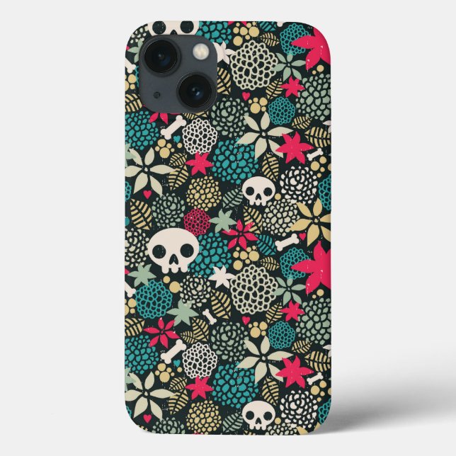 Skull in flowers Case-Mate iPhone case (Back)
