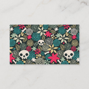 Skull in flowers enclosure card