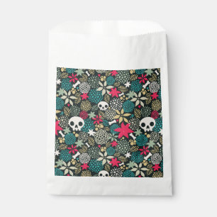 Skull in flowers favour bags
