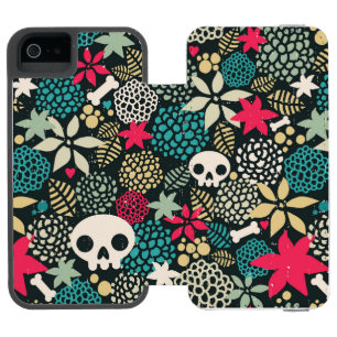 Skull in flowers incipio watson™ iPhone 5 wallet case