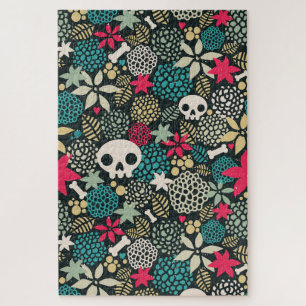 Skull in flowers jigsaw puzzle