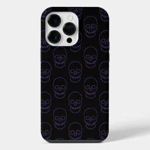 Skull in Purple and Black iPhone 14 Pro Max Case