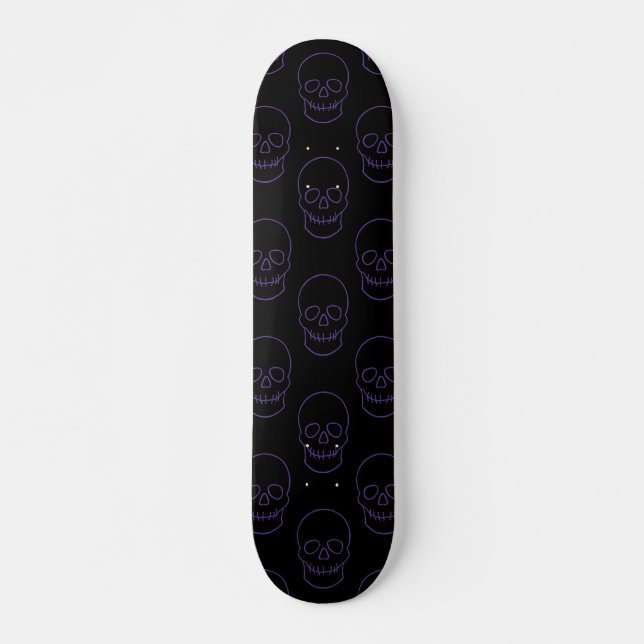 Skull in Purple and Black Skateboard (Front)