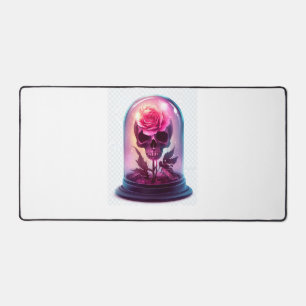 Skull in Rose Glass Desk Mat