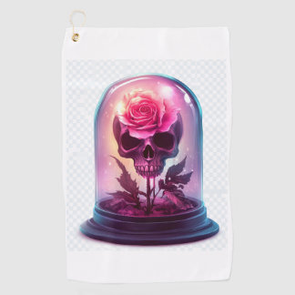 Skull in Rose Glass Golf Towel
