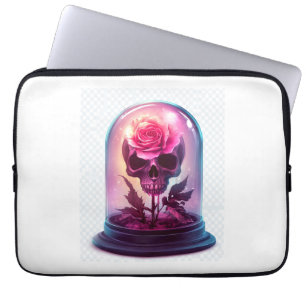 Skull in Rose Glass Laptop Sleeve