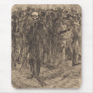 Skull in the Crowd (by Albert Besnard) Mouse Pad