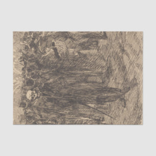 Skull in the Crowd (by Albert Besnard) Tissue Paper