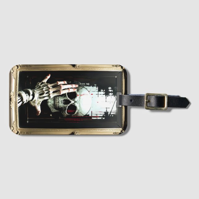 Skull in the mirror luggage tag (Front Horizontal)
