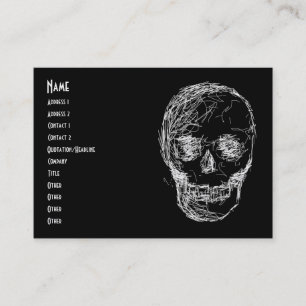 Skull, in White. Business Card