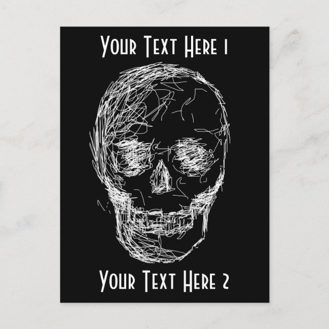 Skull, in White. Postcard (Front)