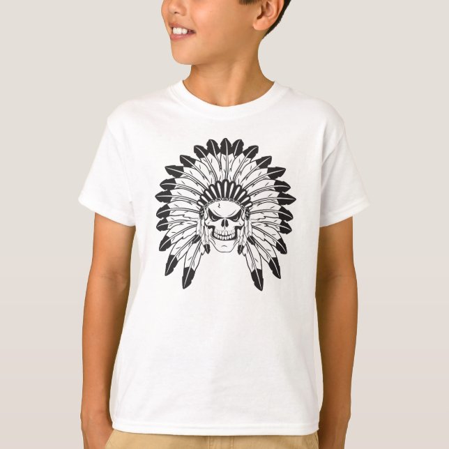 Skull Indian Chief T-Shirt (Front)