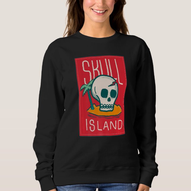 Skull Island Hawaii Beach Palm Tree Tropical Summe Sweatshirt (Front)
