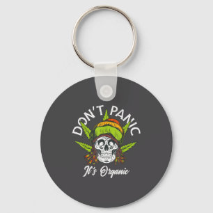 Skull Jamaica Rasta Funny Don´t Panic It´s Organic Key Ring