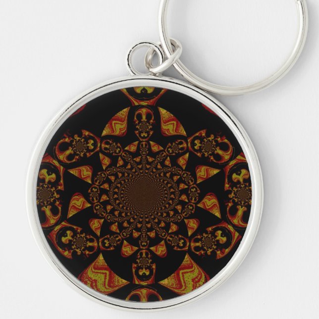 Skull Kaleidoscope Art Print Key Ring (Front)