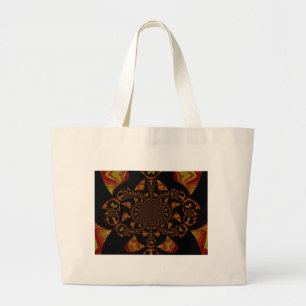 Skull Kaleidoscope Art Print Large Tote Bag