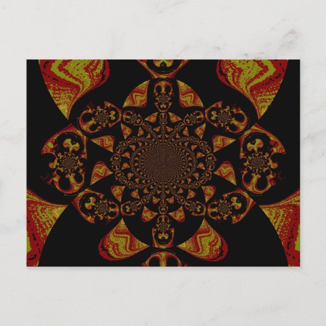 Skull Kaleidoscope Art Print Postcard (Front)