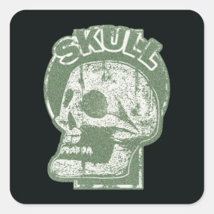SKULL Keyhole  Square Sticker